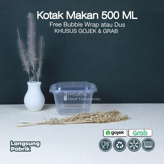 New- Thinwall Kotak Makan 500ml Plastik - Food Container Persegi 500ml