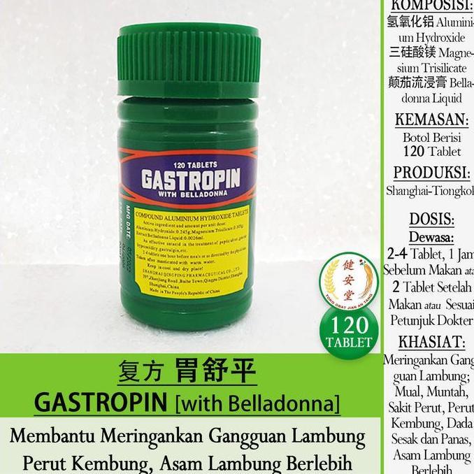 Kualitas terbaik] GASTROPIN with Belladonna[Wei Shu Ping ] 120tablet u.Asam Lambung