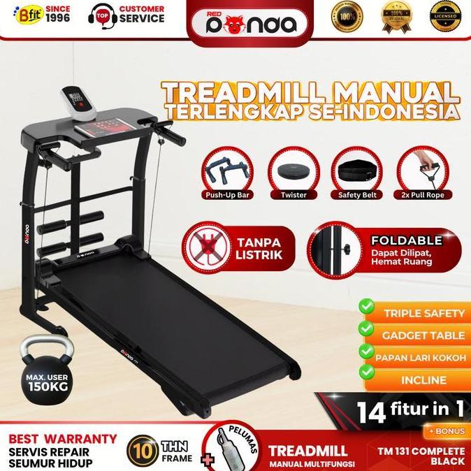 Manual Treadmill Redpanda 131 Super Murah Kokoh Kuat Multifunction