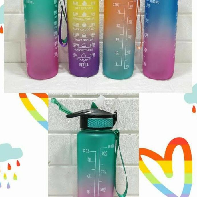 Botol air minum motivasi keren/Botol air lagi viral tik tok 1000 ml.
