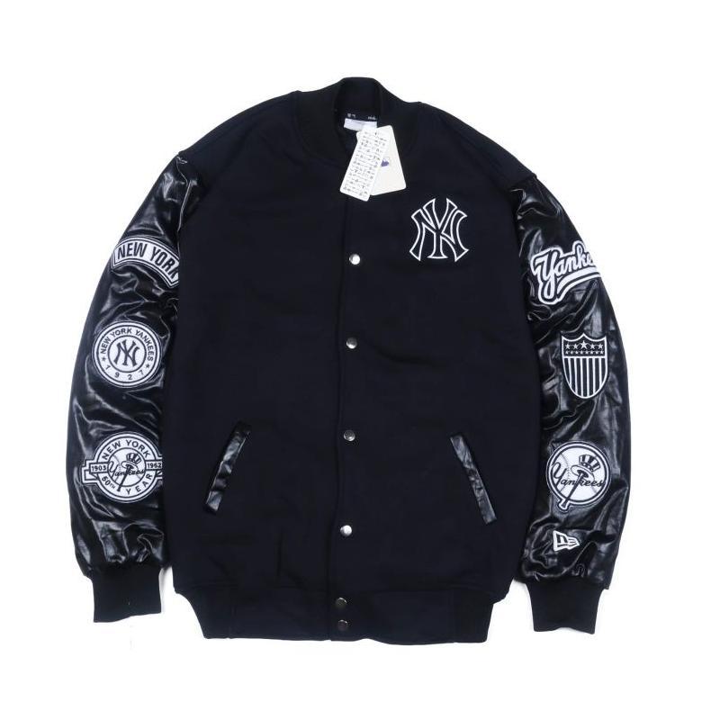 JAKET VARSITY MLB NY FULL BORDIR - VARSITY MLB NY FULL TAG & LABEL - JAKET BASEBALL NY