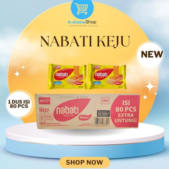 Kol X Megpay09 Nabati Wafer 1 Dus Keju Coklat 1 Dus Isi 80 Bks