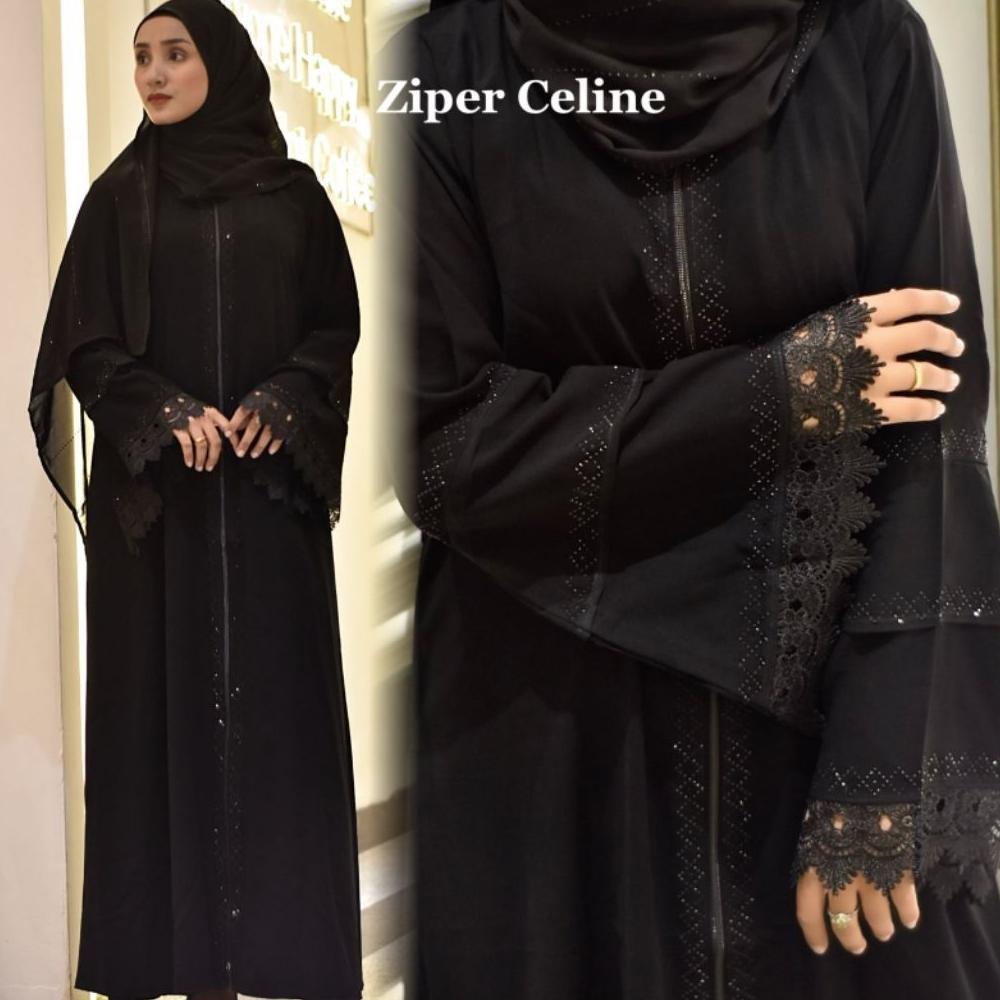 AH FORMOSA Abaya Hitam Raya Muslim Gamis Arab Dewasa Wanita Umroh Mata Hitam  Dress Syari Maxi Turki