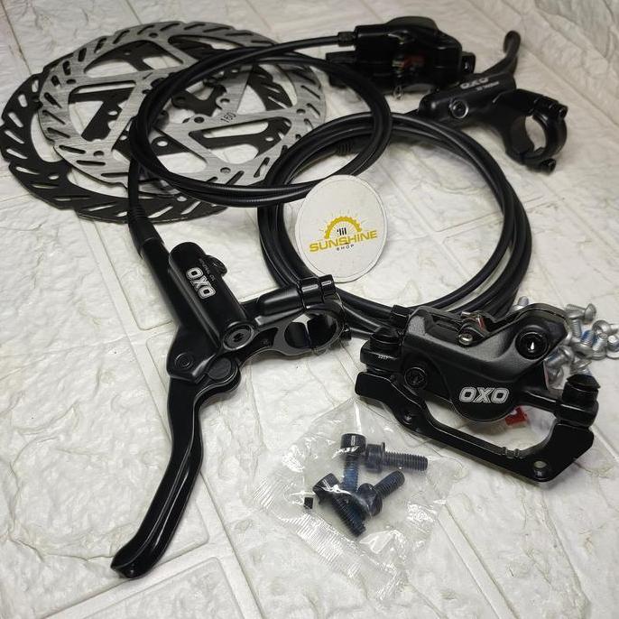 DISC BRAKE HYDRAULIC HIDROLIK OXO HD-M220 REM CAKRAM HIDROLIS INCLUDE ROTOR 160MM SEPEDA MTB LIPAT R