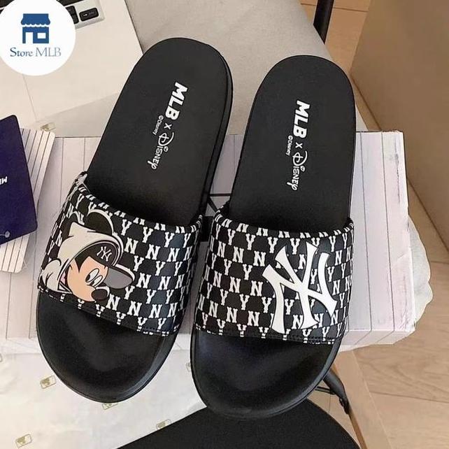 Sandal Slide Mlb X Disney Ny Yankees La Dodgers Bla White