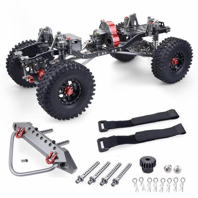 KIT SCX10 CNC METAL CARBON FRAME WB 313MM 1/10 - REVERSE GEAR ORIGINAL DAN TERPERCAYA