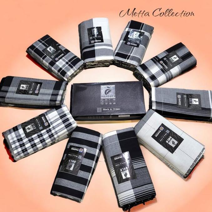 Sarung Mangga Gold Black White Halus Lembut