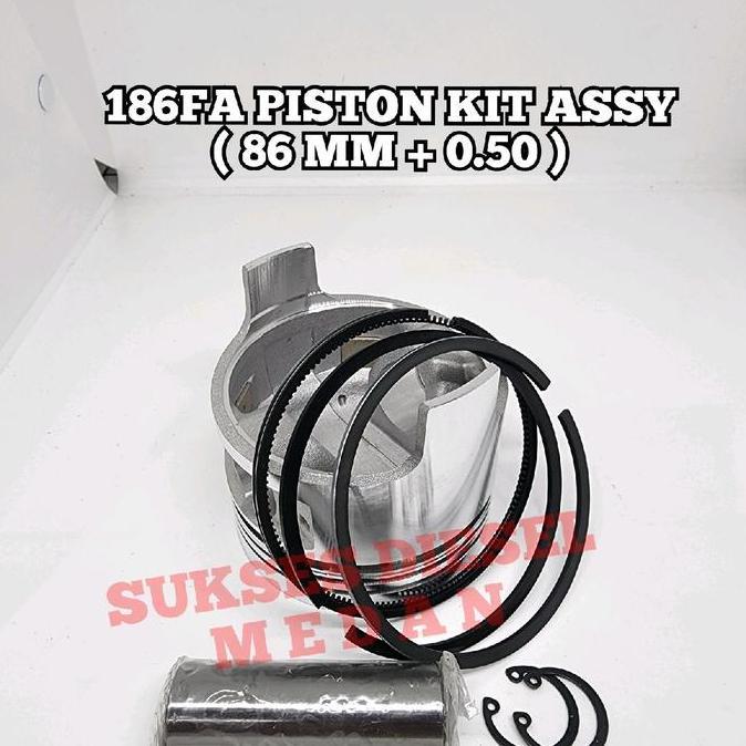 =====] 186FA Piston Kit Seher Komplit Genset Diesel ( 0.50 )  Kipor Kama Krisbow Firman