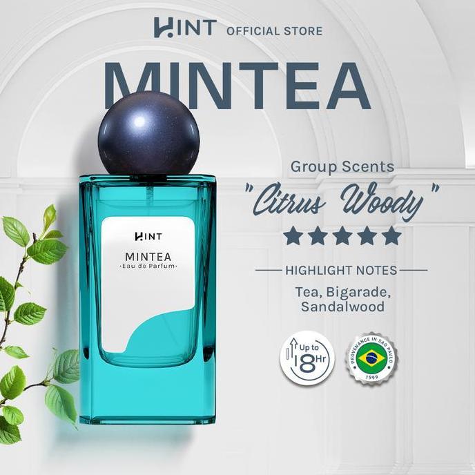 Hint Fragrance Tea Series - Mintea 50Ml Eau De Perfume - Unisex -  Unisex Perfume - Wangi Fresh Citr