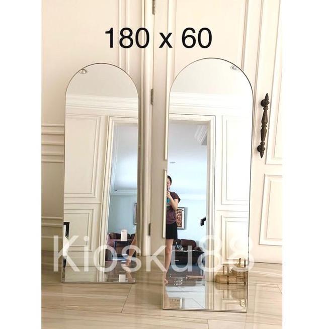 Standing Cermin Standing Cermin Full Body Oval Frameless Full Body Cermin Badan