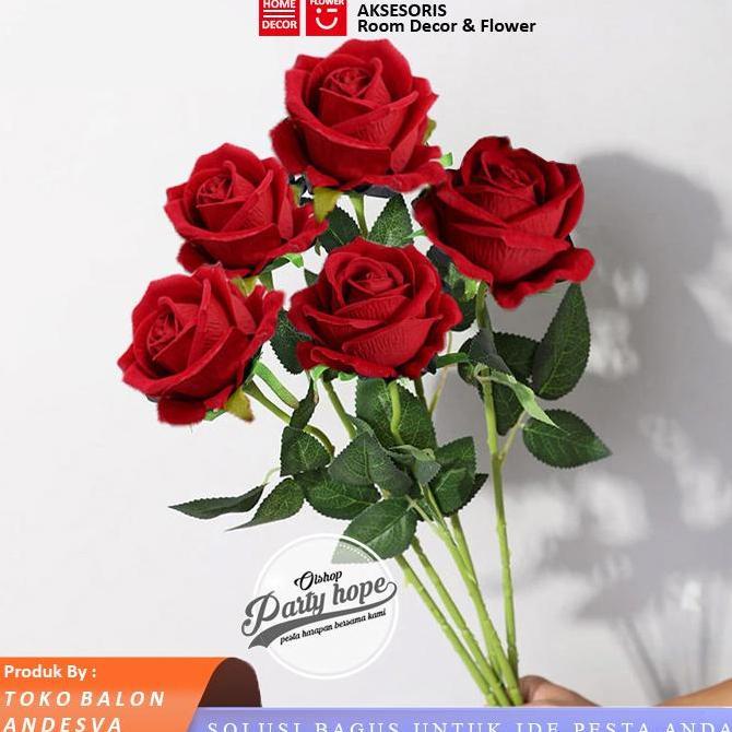 Silahkan Order] bunga mawar merah / bunga plastik tanaman hias artificial mawar merah