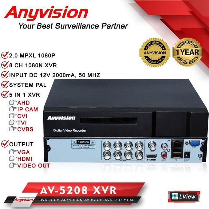 DVR AV-5208 XVR 8Channel AnyVision