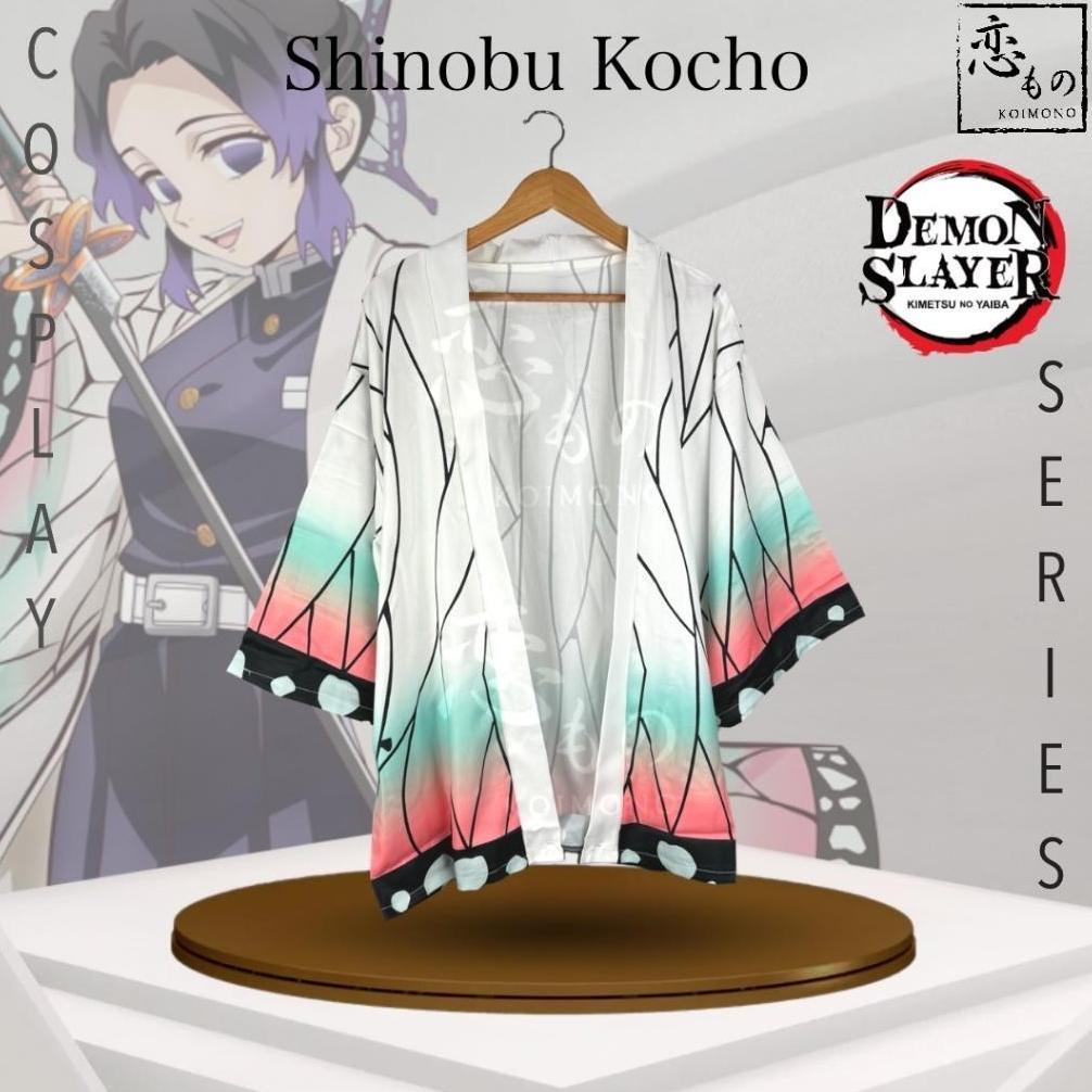 Ac Koimono Kostum Kimono Haori Outer Cardigan Jepang Cosplay Demon Slayer / Kimetsu No Yaiba (Tanjir