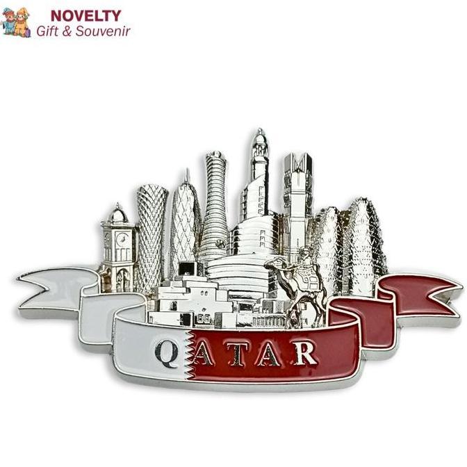 New- Magnet tempelan kulkas metal souvenir Qatar negara timur tengah