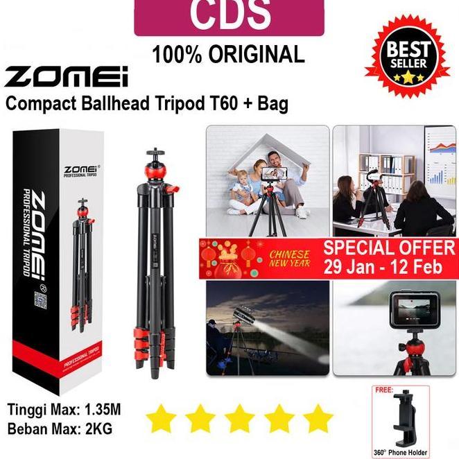 Zomei Tri Ballhead T60 Free Tas Tri Ballhead Ter