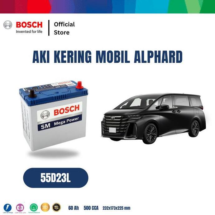 Grosir Aki Mobil Toyota Alphard Bosch Mf 55D23L Aki Kering Original
