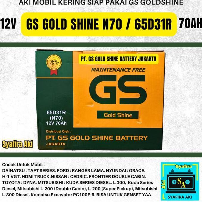 Promo Gs Mf (Aki Kering) N70 / 65D31R 12V 70Ah Aki Mobil
