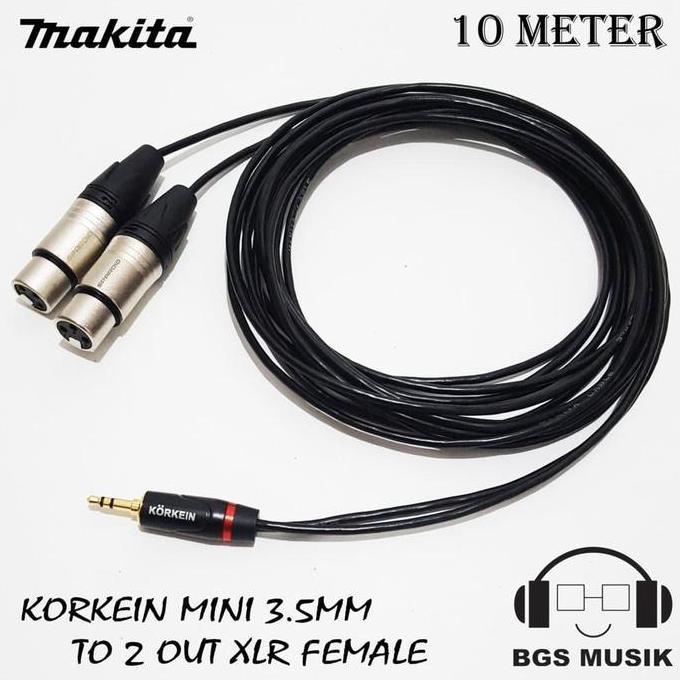 Kabel Jack Mini 3.5Mm To 2 Jack Xlr Female 10M