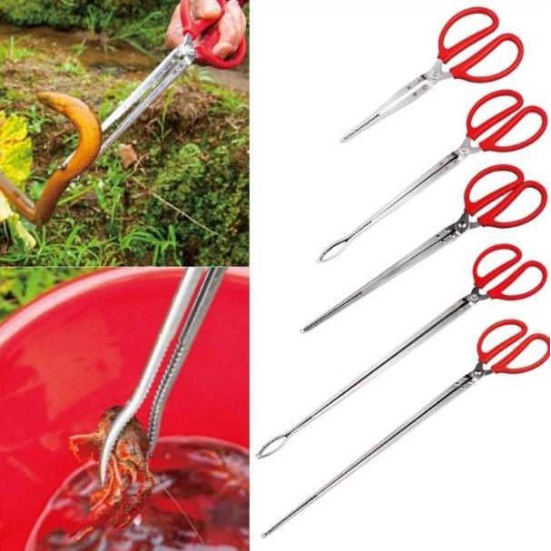 Crab Tongs Gunting Capit Penangkap Belut Kepiting Ikan Panjang 52 Cm Ujung Flat Dan Lengkung Multifu