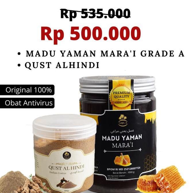PAKET WIKOYAH / PAKET MADU YAMAN MARAI 1KG + QUST AL HINDI 300GR ORI PRAM