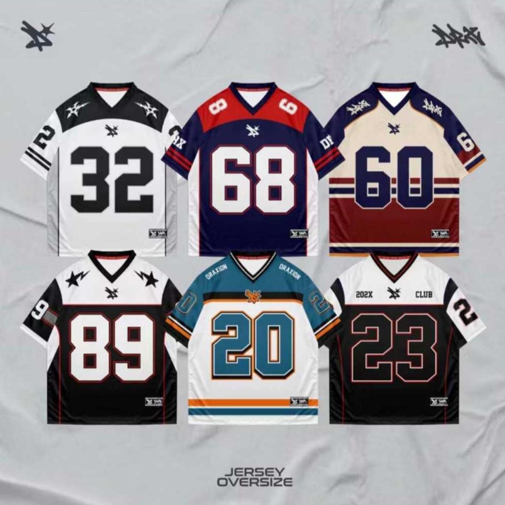 URBANMERCH00 100 Ribu Dapat 4 | Jersey Dry Fit Motif Angka Vintage Soccer Baseball Original Pria Wan