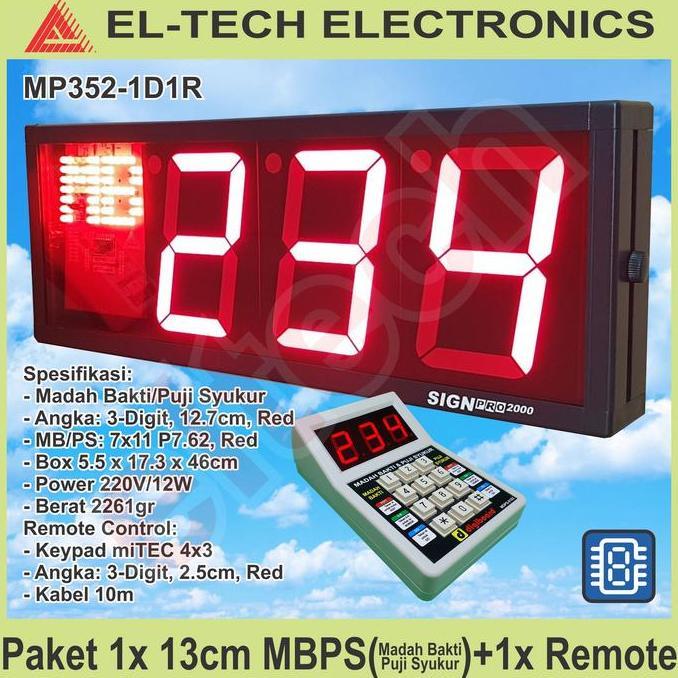 TERMURAH - Madah Bakti Puji Syukur Kidung Adi Agung Gereja Timer LED Digital Monitor Display Board P