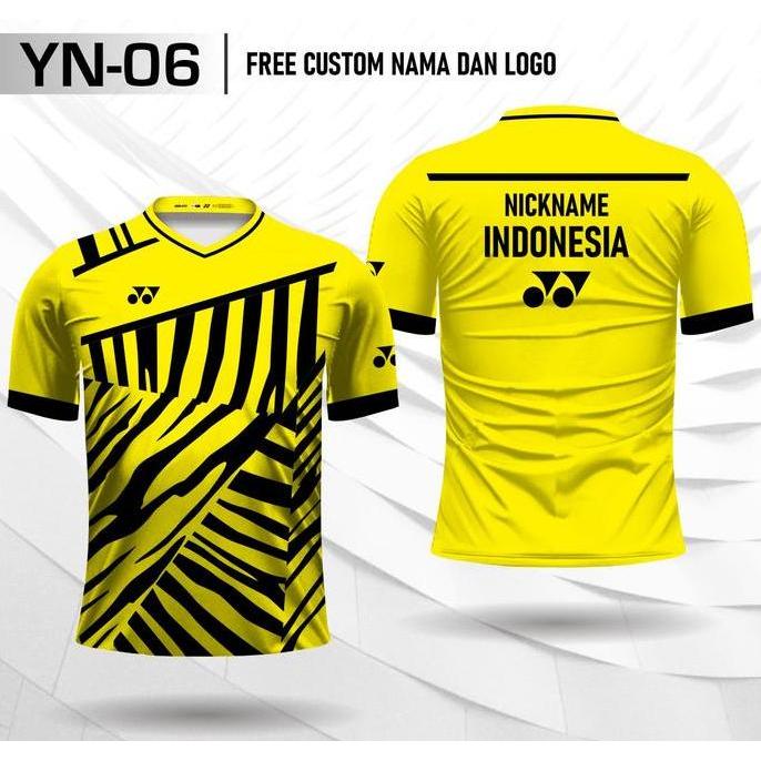 TERMURAH - jersey badminton bulu tangkis loreng free custom nama dan logo