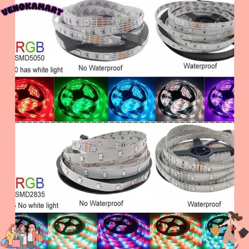 New [Waterproof] Lampu Led Strip Rgb 16 Warna Lampu Kamar Neon Tiktok