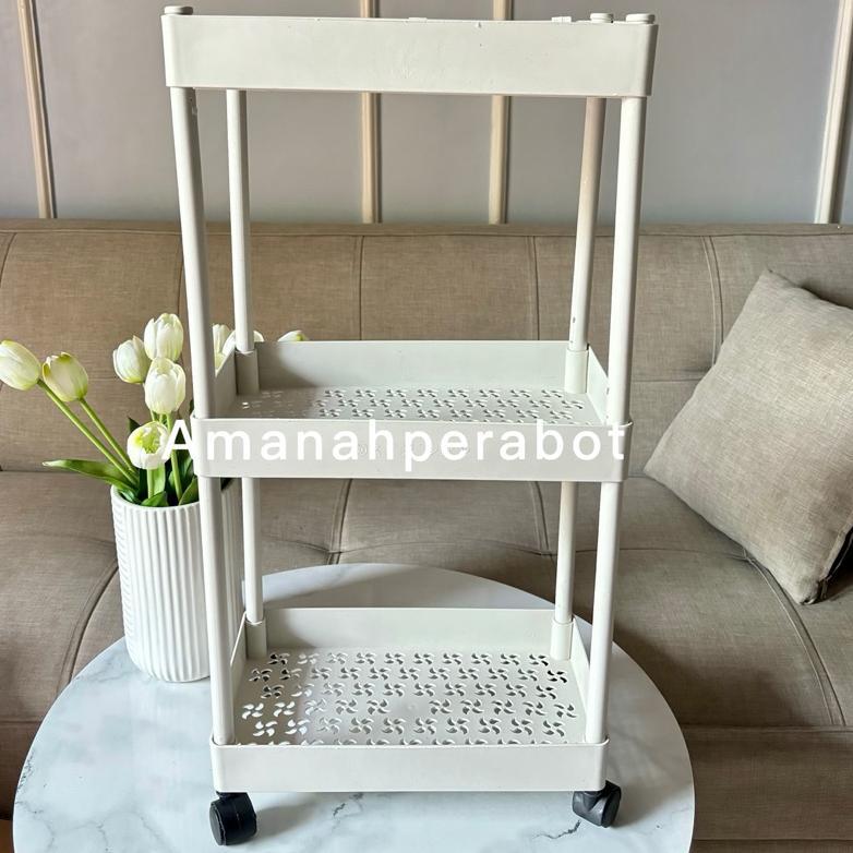 Rak Susun 3+Roda Rak Salon Rak Susun Persegi Rak Persegi Troli Susun 3