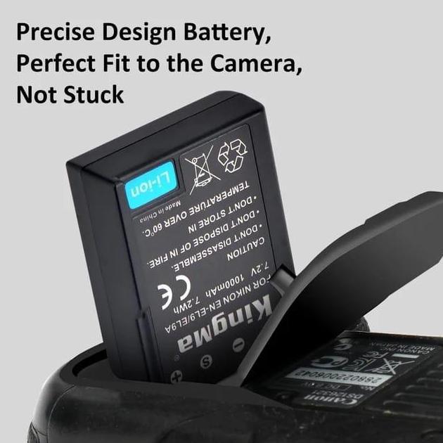 Kingma En-El9 /En-El9A Battery For Nikon D40, D40X, D60, D3000, D5000 Etc With Lcd Dual Slot Charger