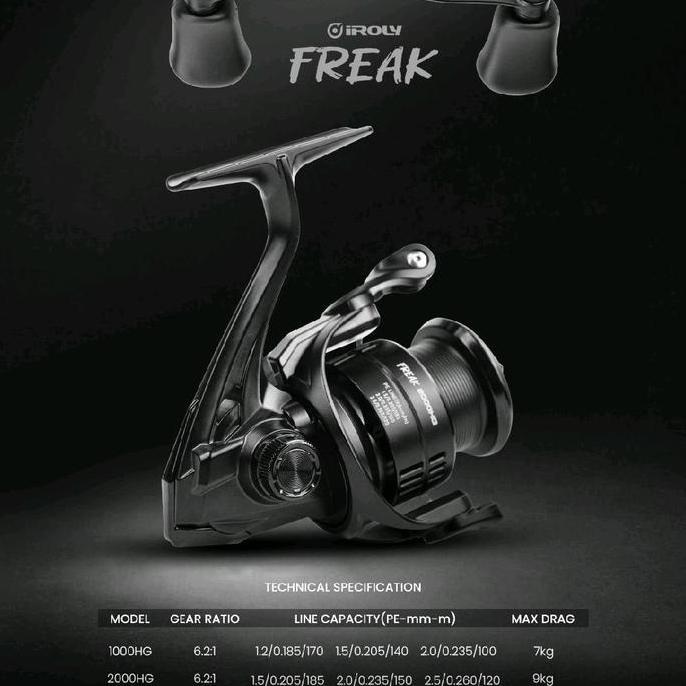 REEL IROLY FREAK Twin Handel 6+1bb (Power Handle) DIN