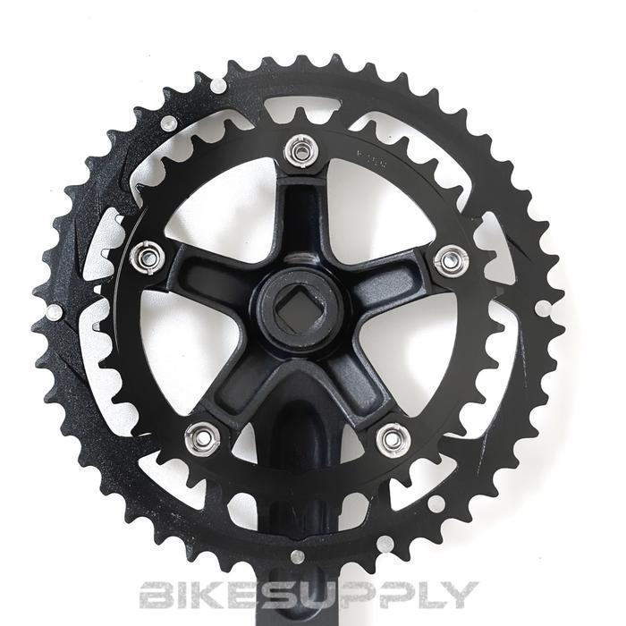 Crank Set (Crankset) Sepeda Merk Lasco Cf 37 Double 2 Speed 34 46T Bcd 110 Panjang Arm Pendek 155 Mm