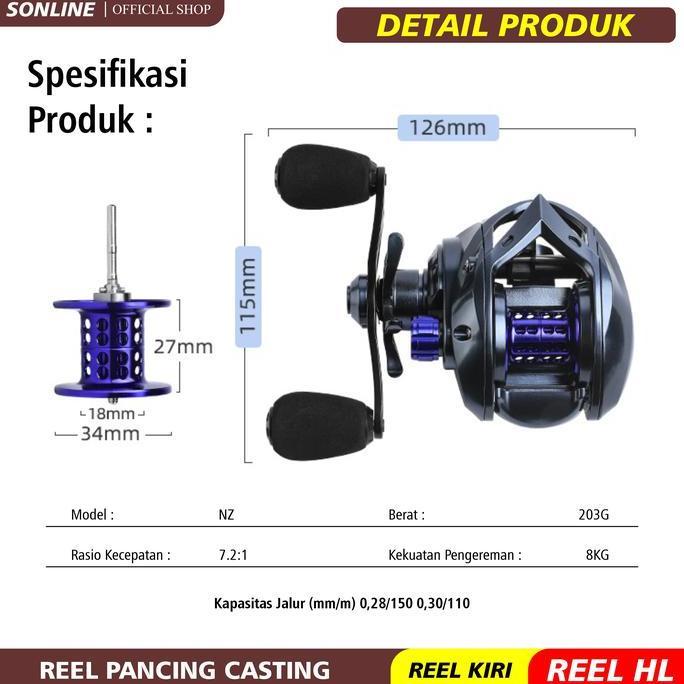 Reel Pancing Orca HL Casting- Putaran Kiri Alat Ikan Joran Katrol Umpan