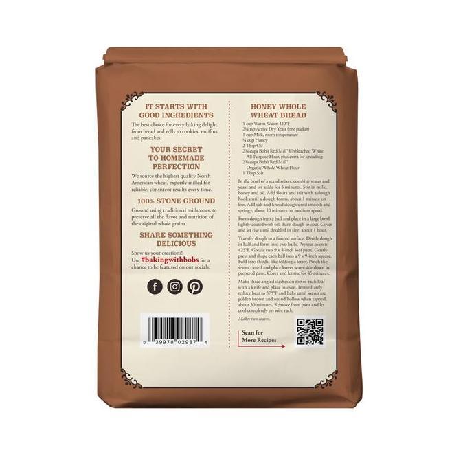 Bob'S Red Mill Organic Whole Wheat Flour 2,27 Kg