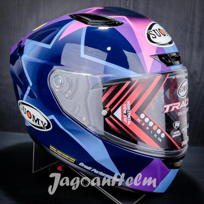 SUOMY HELM TRACK1 BASTIANINI REP | BLUE PURPLE | TRACK 1 SINGLE VISOR - Motorcycle Terlaris