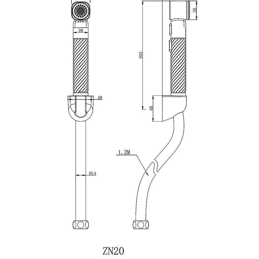 Yanda535 - Jet Shower Zanru Zn2 / Shower Spray 2 Mode Flexible Hose