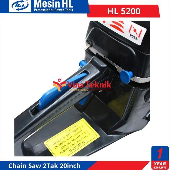 Murah H&L Hl 5200 Mesin Gergaji Kayu Chain Saw Chainsaw 20Inch Hl5200 Hl5200