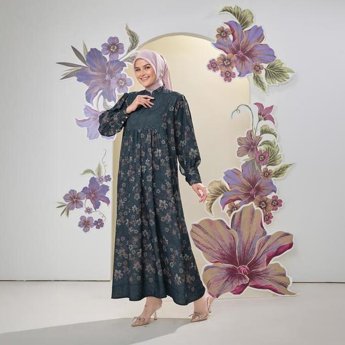 Promo Zm Zaskia Mecca - Talina Gamis Wanita - Alkisah - Edisi Timun Mas Dress Hijau