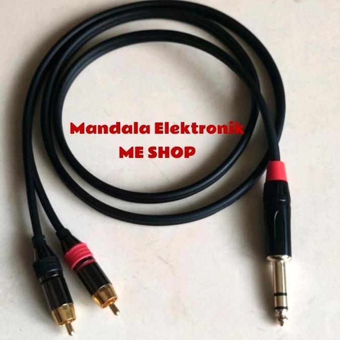 kabel audio 2 rca male 3 meter to jack akai 6,5mm trs stereo