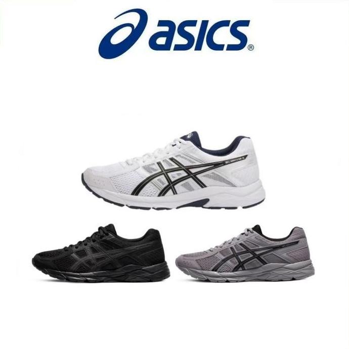 Sepatu Ascs Gel-Contend 4 lari low-top berkantong anti-selip tahan aus berbahan kulit bertali ujung 