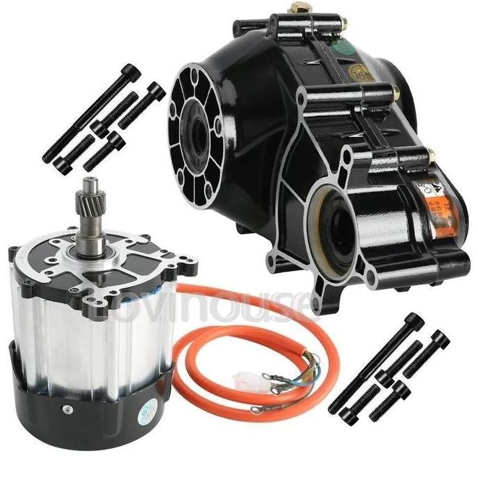 NEW ORI Dinamo Motor Listrik DC 48V 500/1000W+Gear Box 3300Rpm Becak Listrik Sepeda Motor Roda 3 Bld