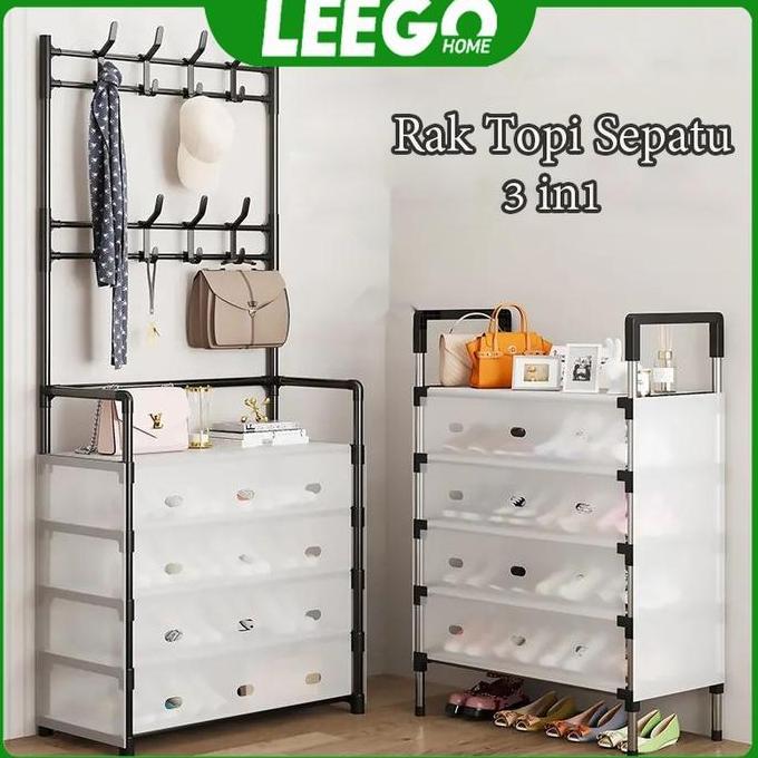 Rak Sepatu Tertutup Anti Debu Serbaguna /Rak Sepatu Sepatu Tahan Debu /Depan + Belakang Tutup Debu G