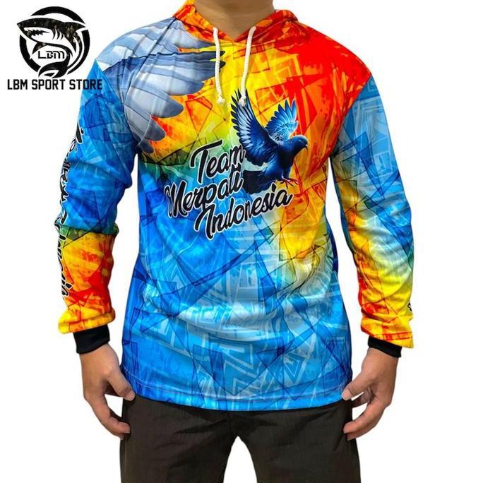 LBM SPORT STORE Jersey Burung Merpati Baju Kontes Burung Kaos Lomba Merpati Warna Orange dan Ungu de