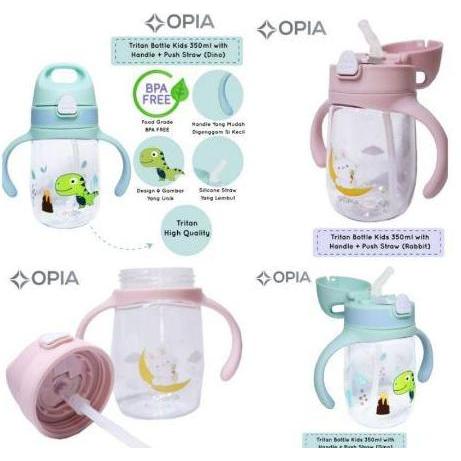 Opia Tritan Bottle Baby With Handle+Push Straw 350Ml