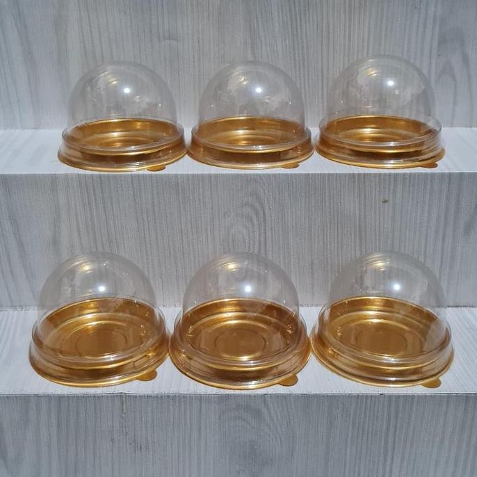 Tray Mika Mooncake Bulat Tutup Gold Tray Bulat Gold Packaging Kue Bulan