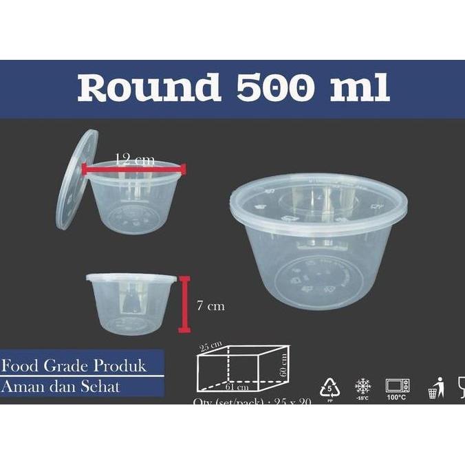 Thinwall Mangkuk Plastik Bowl 500Ml 500PcsBowl / Mangkuk Plastik Bulat / Thinwall