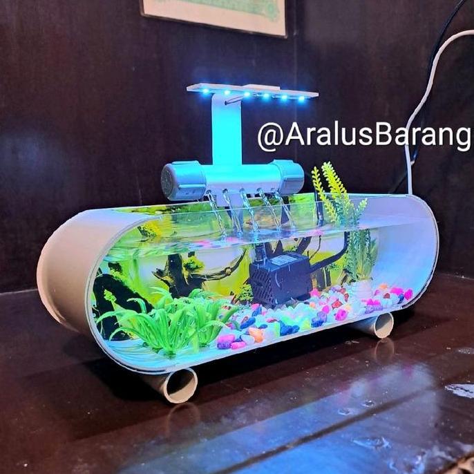 AQUARIUM MINIMALIS AIR TERJUN 1 SET LENGKAP ORIGINAL DAN TERPERCAYA