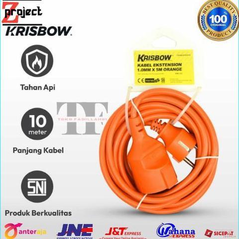Krisbow kabel ekstension 10 m / kabel panjang 10 meter colokan listrik