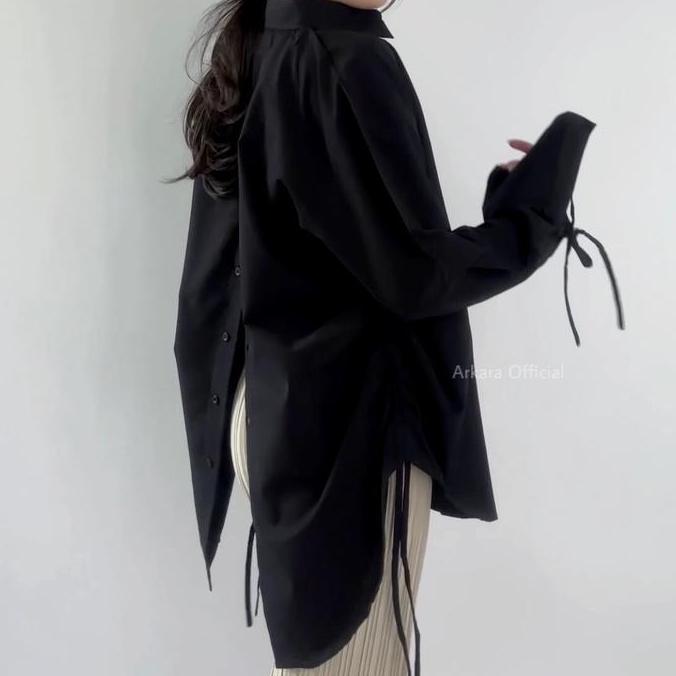 ARKARA - Matilda Shirt Black - Atasan Wanita (Premium Cotton blend Oversized)