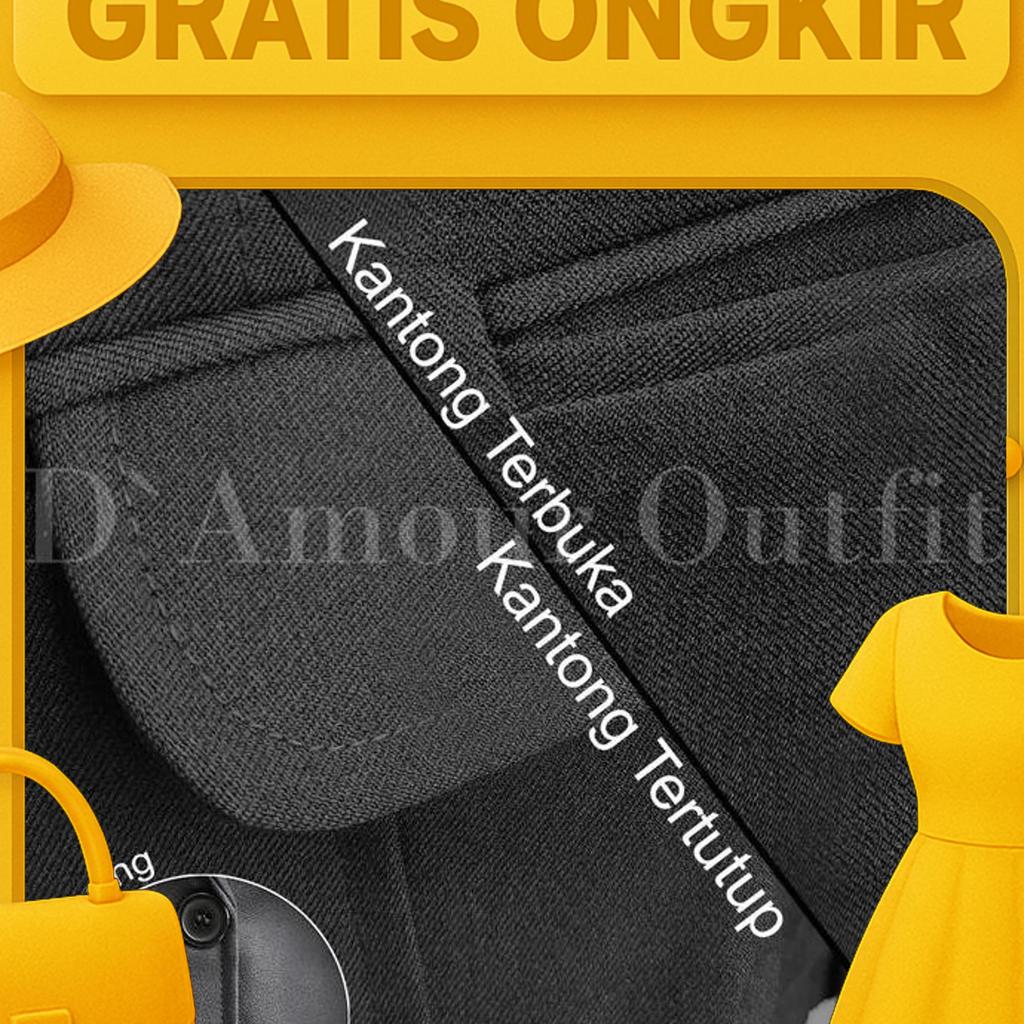 Damour | One Set Blazer Wanita Rok Span Panjang Belah Depan | Setelan Jas Kerja Kantor Formal Polos 